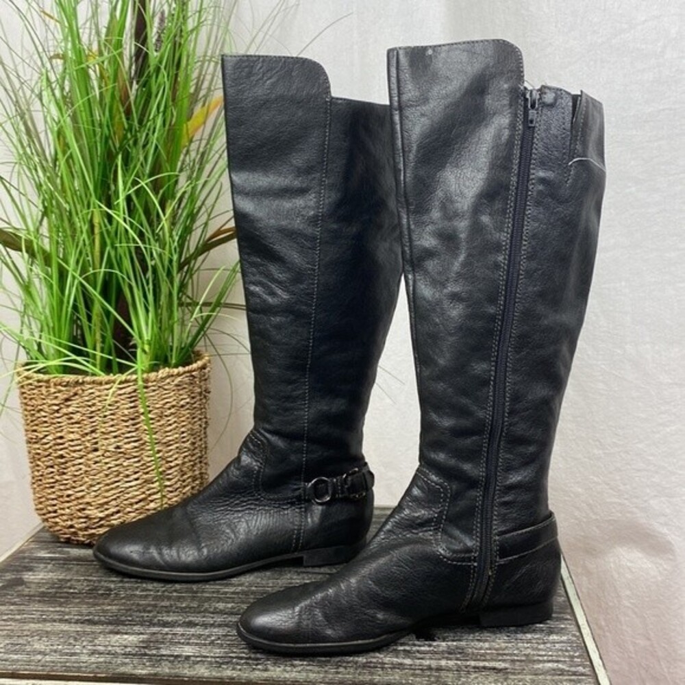 Sofft Women's  Black Leather Claremont Knee High Equestrian Boots 8.5